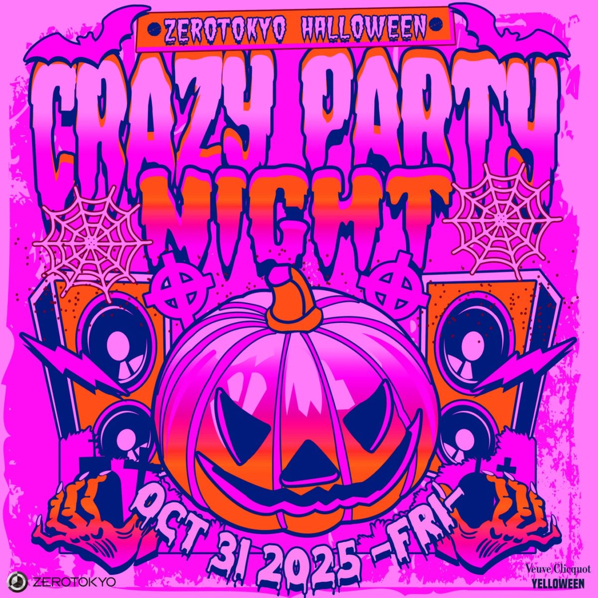 ZEROTOKYO 10月EVENT情報解禁！Veuve Clicquot YELLOWEENキャンペーン開催＆豪華アーティスト集結！