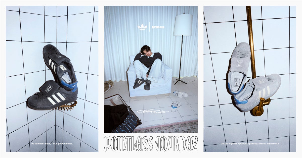 常田大希が主宰するPOINTLESS JOURNEYとadidas Originals × atmos によるトリプルコラボレーション『SUPERSTAR II atmos DAIKI TSUNETA POINTLESS JOURNEY』をリリース